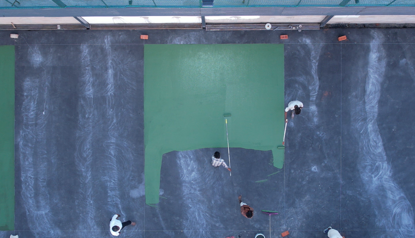 basketball court construction in up
